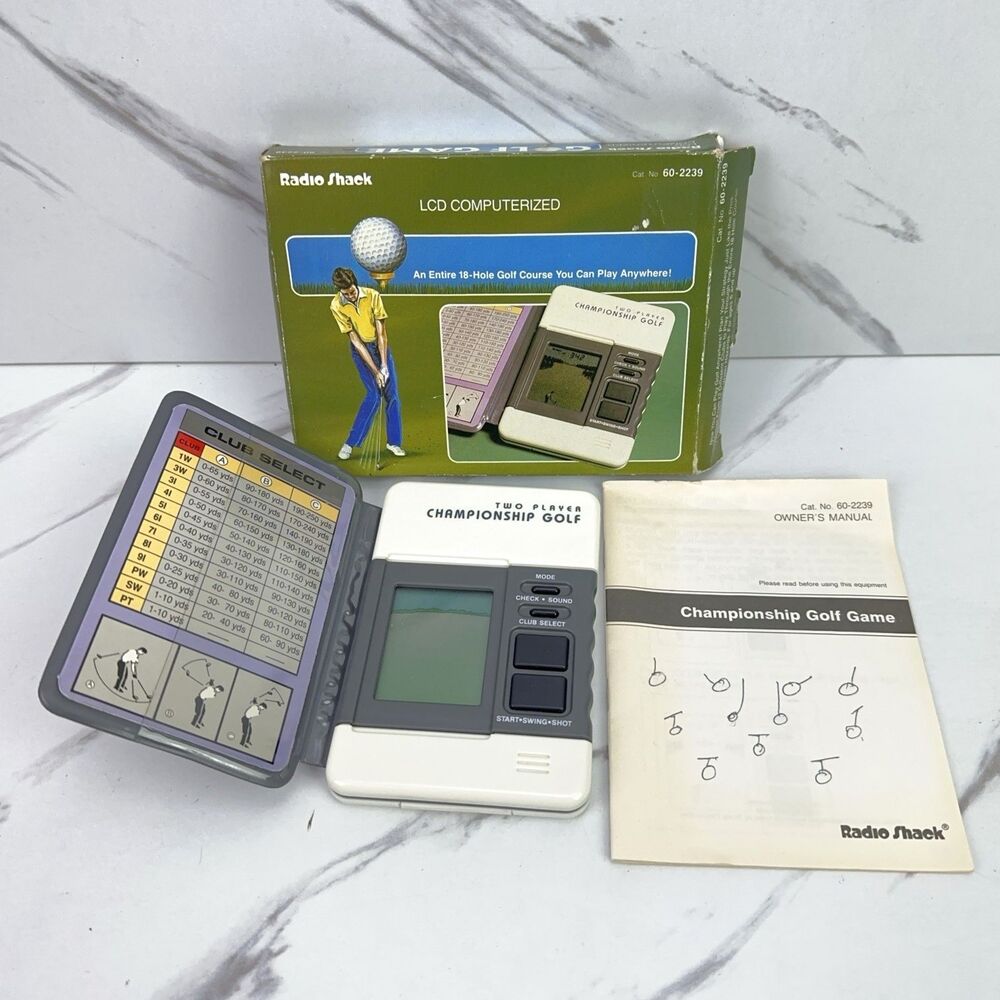 Vintage 1991 Two Player Championship Golf Handheld Game LCD Radio Shack 60-2239